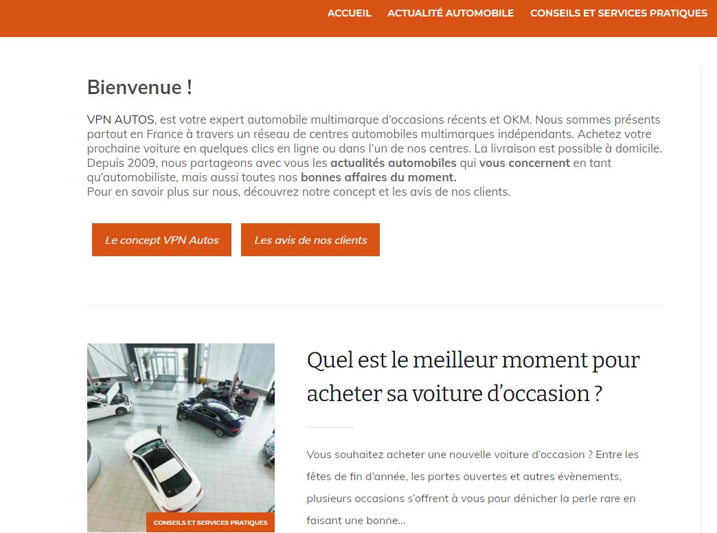 Le blog de VPN Auto fait partie des stratégies de marketing digital utilisée par l'entreprise